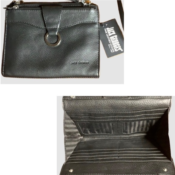 Handbags - Black Leather Crossbody Purse